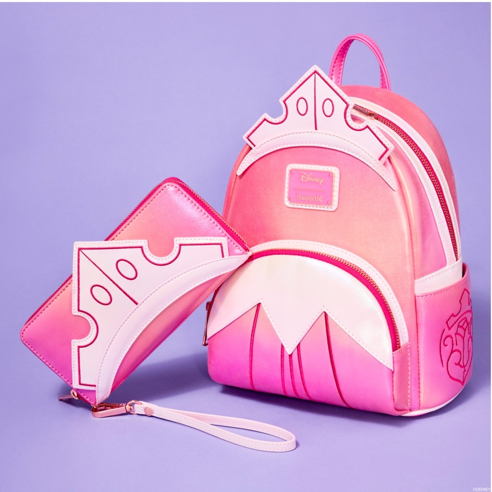 Loungefly - Sleeping Beauty Shiny Series Iridescent Set of Backpack and Wallet